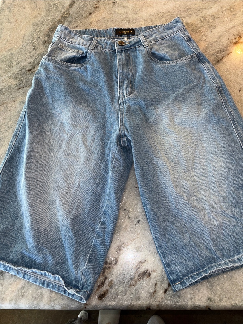 Unisex denim culottes/long shorts, 28